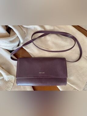 Matt & Nat Deep Plum Purple Clutch / Crossbody Bag